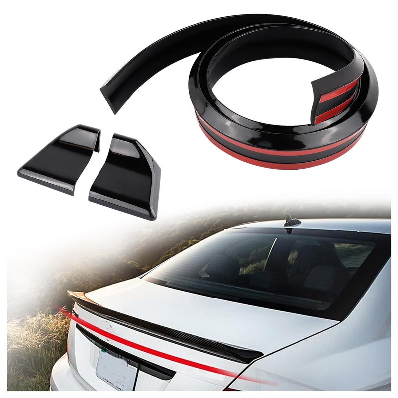 Spoilers for Cars49 Ft Reflective Carbon Fiber Spoiler Rear Spoiler Wing for Car DecorationsUniversal PunchFree Rubber Trunk Spoiler Trim Strip for Tailgate Roof Bumper Black