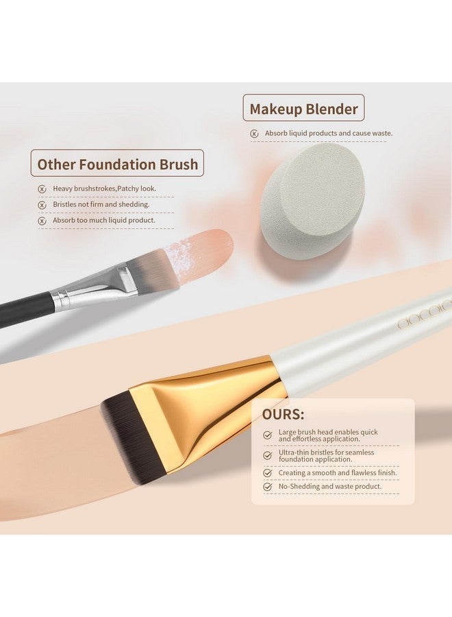 docolor Flat Foundation Brush For Liquid Makeup,Ultra Thin Liquid Foundation Brush Premium Makeup Face Brush For Blending, Cream, Thin Foundation Brush Makeup Tool Face Foundation Flat Brush - Image 5