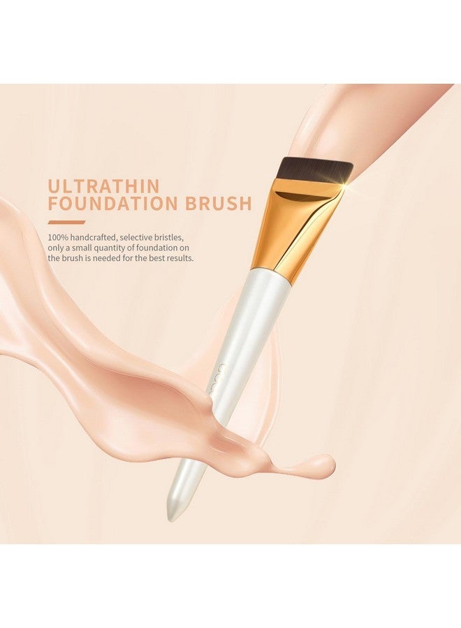 docolor Flat Foundation Brush For Liquid Makeup,Ultra Thin Liquid Foundation Brush Premium Makeup Face Brush For Blending, Cream, Thin Foundation Brush Makeup Tool Face Foundation Flat Brush - Image 4