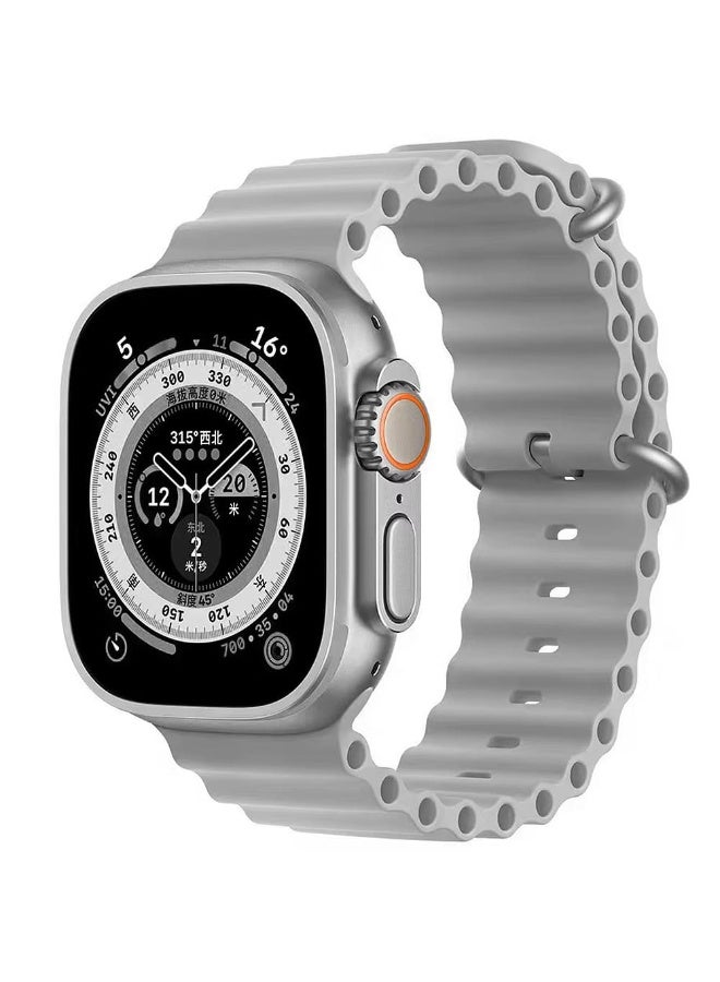 Silicone Hole Wavy Strap Compatible with Apple watch seriesUltra 38mm - 40mm-41mm | 8 Ultra | 7 | 6 | 5 | 4 | 3 | SE