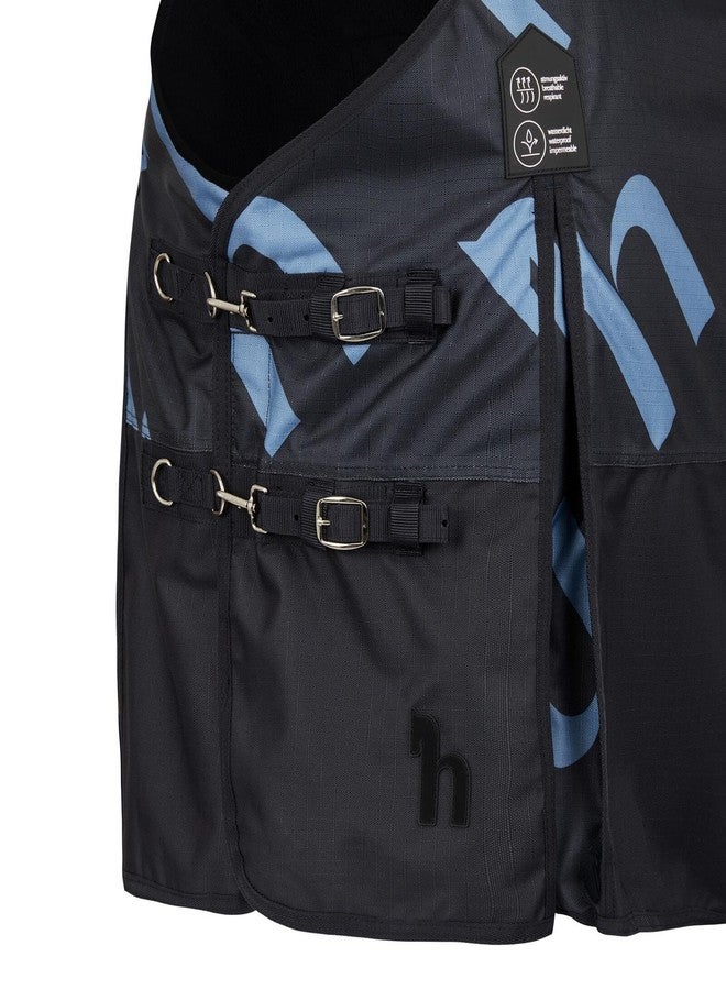 HORZE Nevada 1200D Lightweight Waterproof Horse Turnout Rain Sheet (No Fill) - Dark Navy - 69 in - Image 4