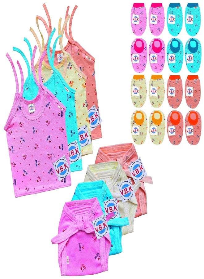 V.B.K® Infant Clothing Set With Jabla,Nappy,Mitten and Booties,0-6 Month,Hosiery - Image 1