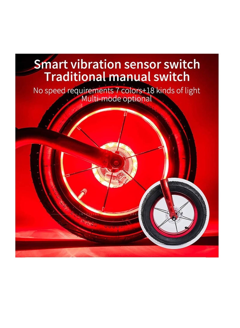 SYOSI Bicycle Wheel Lights Bike Front Light Tail Hub Spoke One Lamp LED Keep Safe and Fun with 7 Color 18 Modes Rechargeable Kids Balance Bike Light Fashion Gift for Children Boys Girls - Image 5