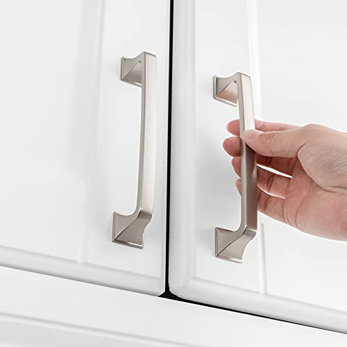 KOOFIZO 10 Pack 5 Inch Brushed Nickel Kitchen Cabinet Pulls Satin Silver Cabinet Handles Nickel Cabinet Hardware for Kitchen Cabinets 1953 Drawer Dresser Cupboard Bedroom Bathroom - Image 4