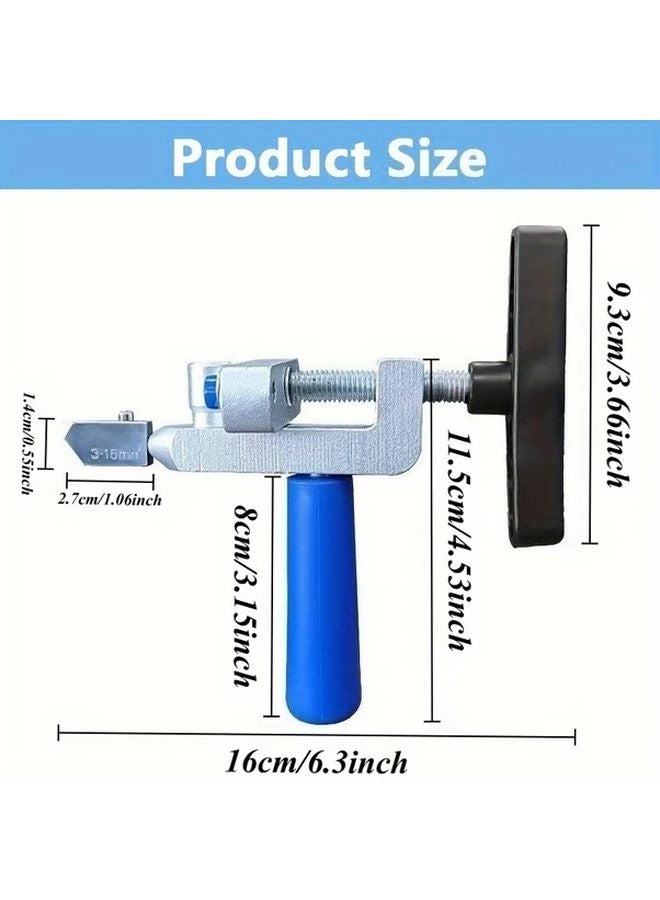 Golden Dual Function Glass Knife Tile Cutter Portable Handheld Tool with Replacement Blades - Image 4