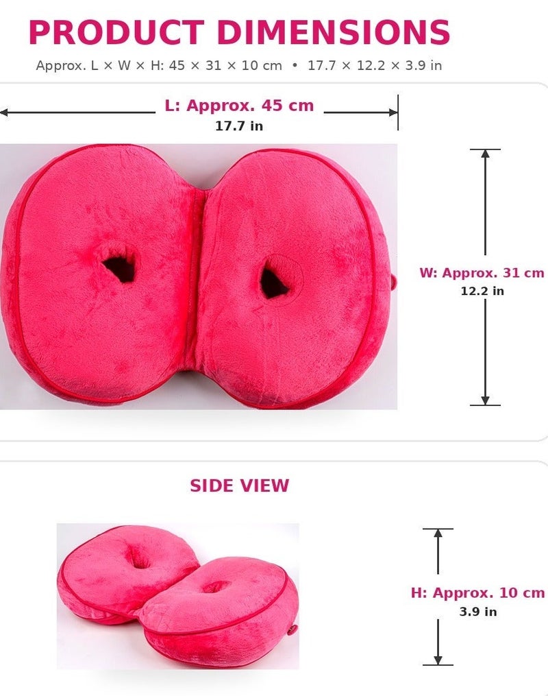 Orthopedic Coccyx Seat Cushion for Tailbone Relief, Ergonomic Donut Pillow, Plush Velvet Comfort Cushion with Anti-Slip Base for Office Chair, Car Seat, Home & Travel - Image 2