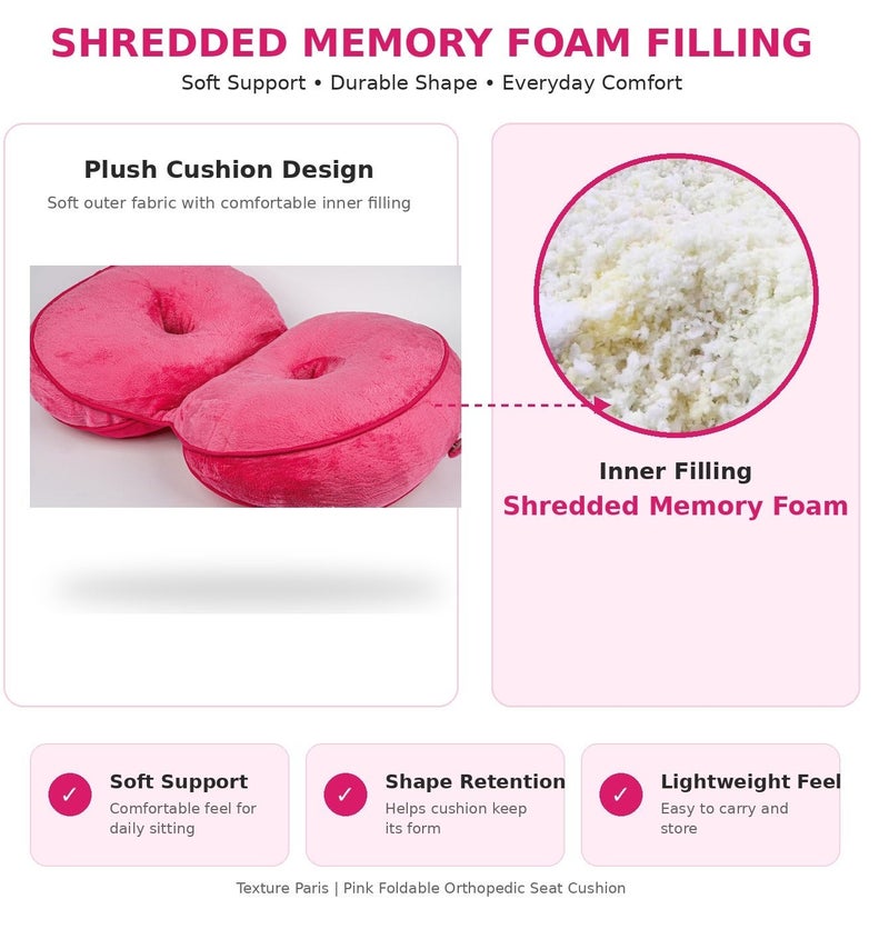 Orthopedic Coccyx Seat Cushion for Tailbone Relief, Ergonomic Donut Pillow, Plush Velvet Comfort Cushion with Anti-Slip Base for Office Chair, Car Seat, Home & Travel - Image 5