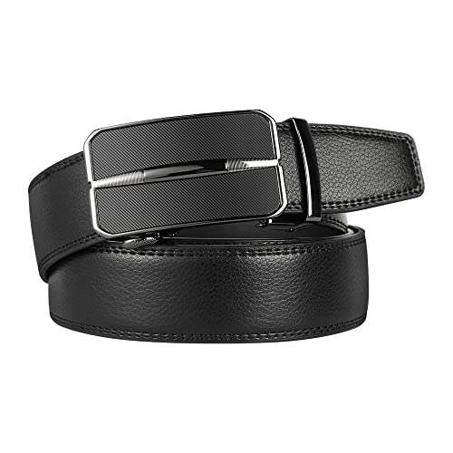 Lavemi Men's Real Leather Ratchet Dress Casual Belt, Cut to Exact Fit,Elegant Gift Box(1301 Black 44“) - Image 2