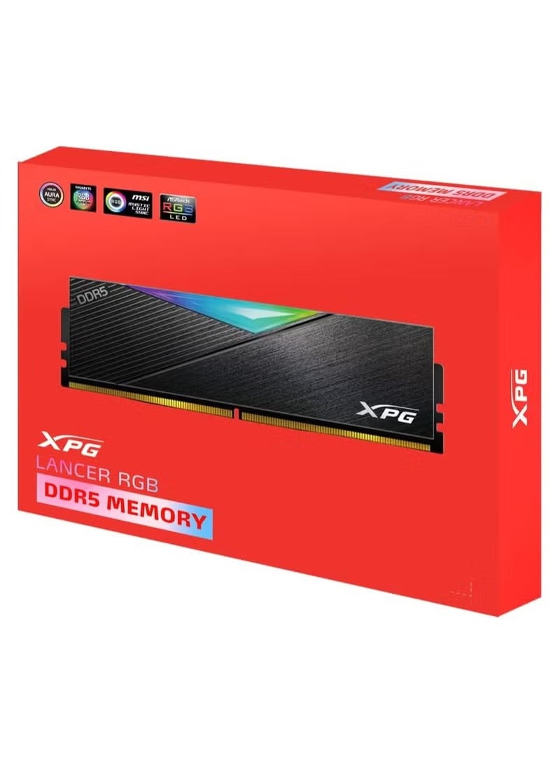 ADATA XPG Lancer DDR5 RGB 5200MHz 32GB (2x16GB) CL38-38-38 UDIMM 288-Pins Desktop SDRAM Memory RAM Kit (AX5U5200C3816G-DCLARBK) - Image 1