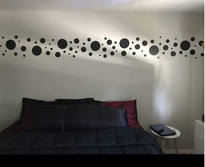 Create-A-Mural Black Polka Dot Wall Decals, Girls Room Wall Decor Stickers, Wall Dots, Vinyl Circle Peel & Stick DIY Bedroom, Playroom, Kids Room, Baby Nursery Toddler to Teen Bedroom Decoration (Black) - Image 5