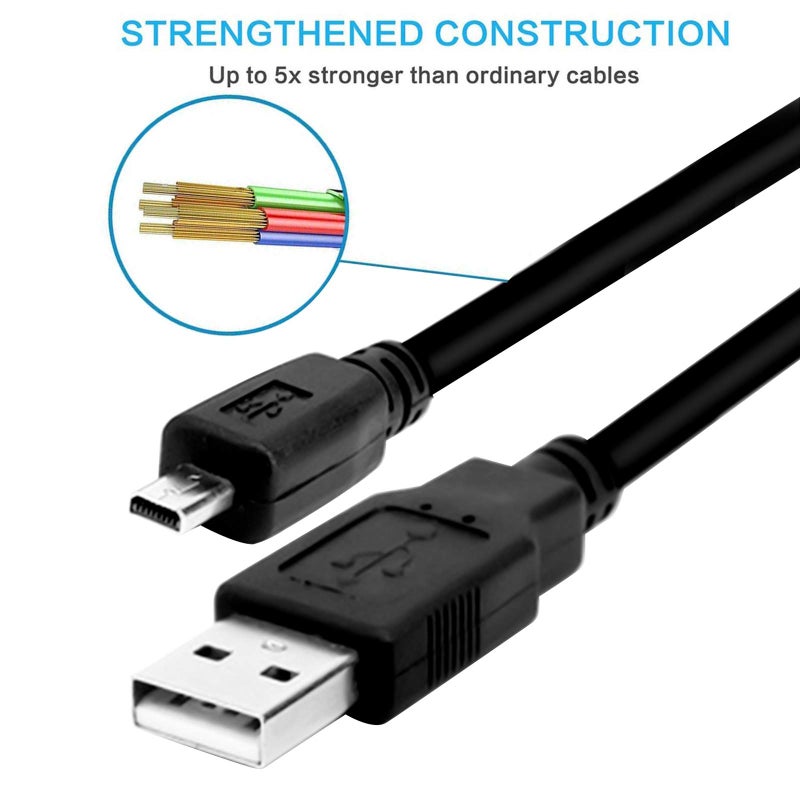 WZHENB Replacement USB Camera Transfer Data Sync Charger Charging Cable Cord for Fujifilm X10, X20, XF1, FinePix JX650, JX660, JX675, JX680, AX385, AX500, AX510, AX550, FinePix J10, J100, J12 & More (Black) - Image 4