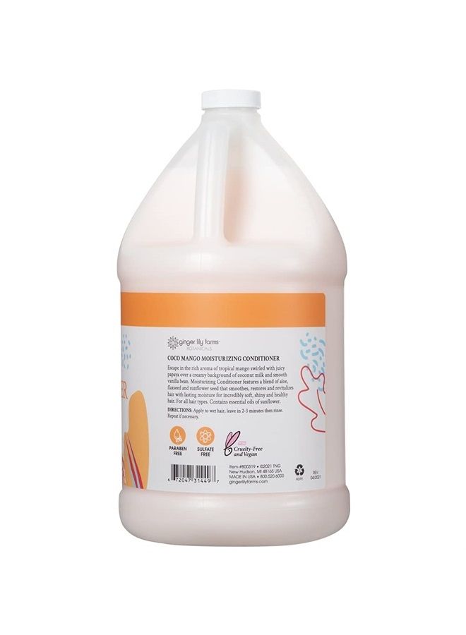 ginger lily farms Botanicals Moisturizing Conditioner for All Hair Types, Coco Mango, 100% Vegan & Cruelty-Free, Coconut Mango Scent, 1 Gallon Refill - Image 2
