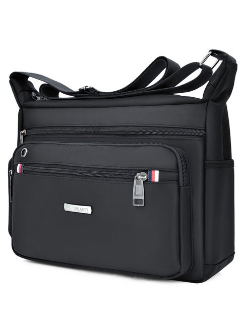 Qiccijoo Messenger Bag for Men,Shoulder Bag for All-Purpose Use Travel Bag Sling Bag Crossbody Bags for Work Business(Black)
