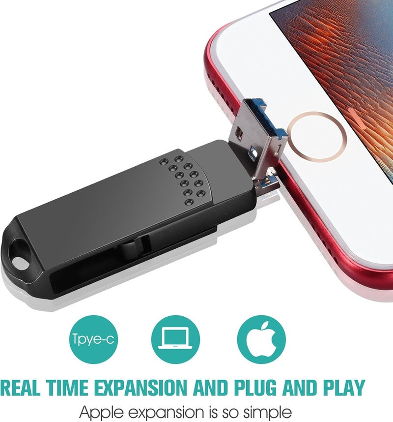 LINJIE USB Flash Drive,4 in 1 Type-C Thumb Drive,1TB Photo Storage Memory Stick, , 1 for Computer/Laptop/Android for Computer/Laptop/Android for Photo/Video/Music/File - Image 3