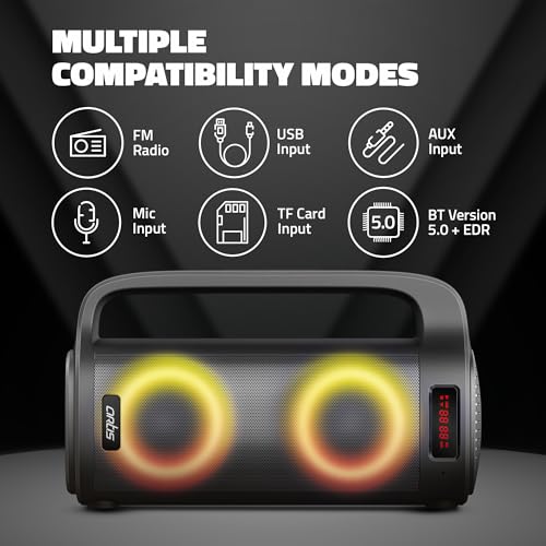 Artis SoundMax 400 Wireless Bluetooth Speaker with USB, FM, Micro TF Card, Aux in, Wired Mic with Supporting Grab Handle (Black) (18 W RMS Output) - Image 2