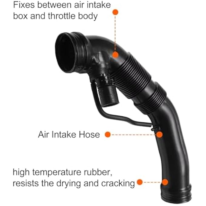 CHEFRU Air Intake Tube Hose Compatible With A3 8P1 1.6 2003 2004 2005 2006 2007 2008 2009 2010 2011 2012 Engine Air Intake Hose Air Filter Pipe Tube 1K0129684AE - Image 4