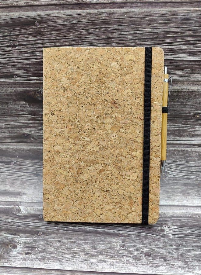 AweMonk Cork Eco-Friendly, Hardbound Cork Notebook Diary Thick Paper, 88 Sheets/176 Pages With 1 Bamboo Ball Pen- A5 Liner Notebook/Diary 80 GSM - Image 1