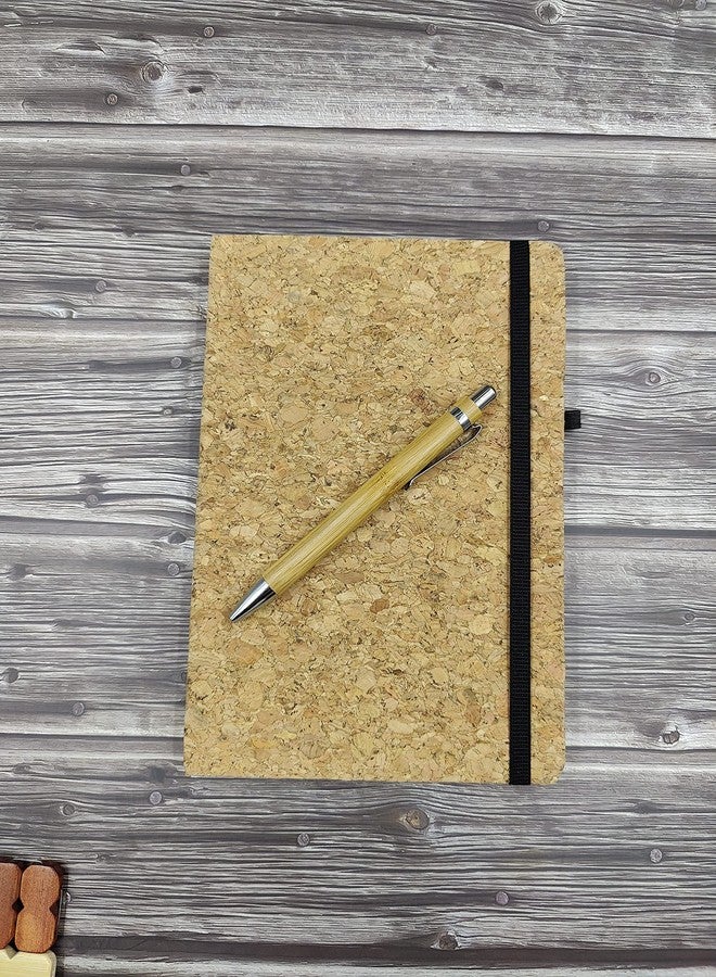 AweMonk Cork Eco-Friendly, Hardbound Cork Notebook Diary Thick Paper, 88 Sheets/176 Pages With 1 Bamboo Ball Pen- A5 Liner Notebook/Diary 80 GSM - Image 2