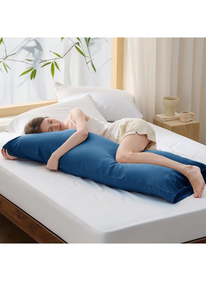 Bedsure Body Pillow Cover - Teal Long Cooling Pillow Cases, Rayon Made from Bamboo, Soft & Breathable Body Pillowcase with Envelope Closure, Gift for Hot Sleepers in Summer, 1 Pack, 20x54 inches - Image 4