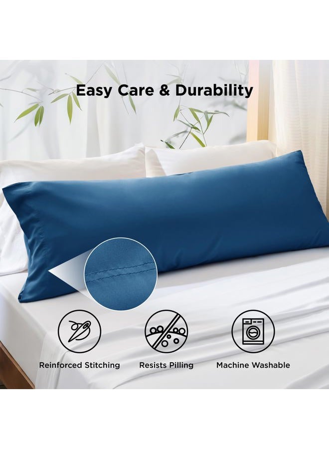Bedsure Body Pillow Cover - Teal Long Cooling Pillow Cases, Rayon Made from Bamboo, Soft & Breathable Body Pillowcase with Envelope Closure, Gift for Hot Sleepers in Summer, 1 Pack, 20x54 inches - Image 5