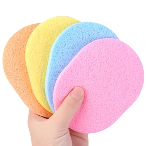 MYYNTI Face Cleansing Sponge Puff Makeup Washing Pad Deep Cleansing Exfoliating Facial Sponge Assorted Color Pack of 4  - Image 1