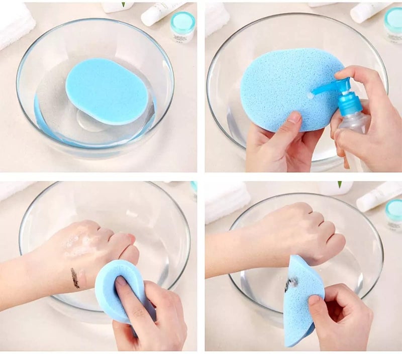 MYYNTI Face Cleansing Sponge Puff Makeup Washing Pad Deep Cleansing Exfoliating Facial Sponge Assorted Color Pack of 4  - Image 3