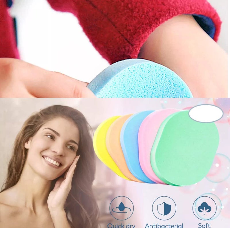 MYYNTI Face Cleansing Sponge Puff Makeup Washing Pad Deep Cleansing Exfoliating Facial Sponge Assorted Color Pack of 4  - Image 2