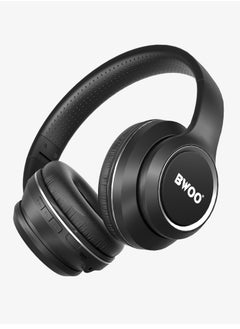 BWOO BW580 Bluetooth Wireless Headphones - Noise Cancelling Headphones Super Bass Over Ear Foldable Bluetooth Wireless Headphone Black