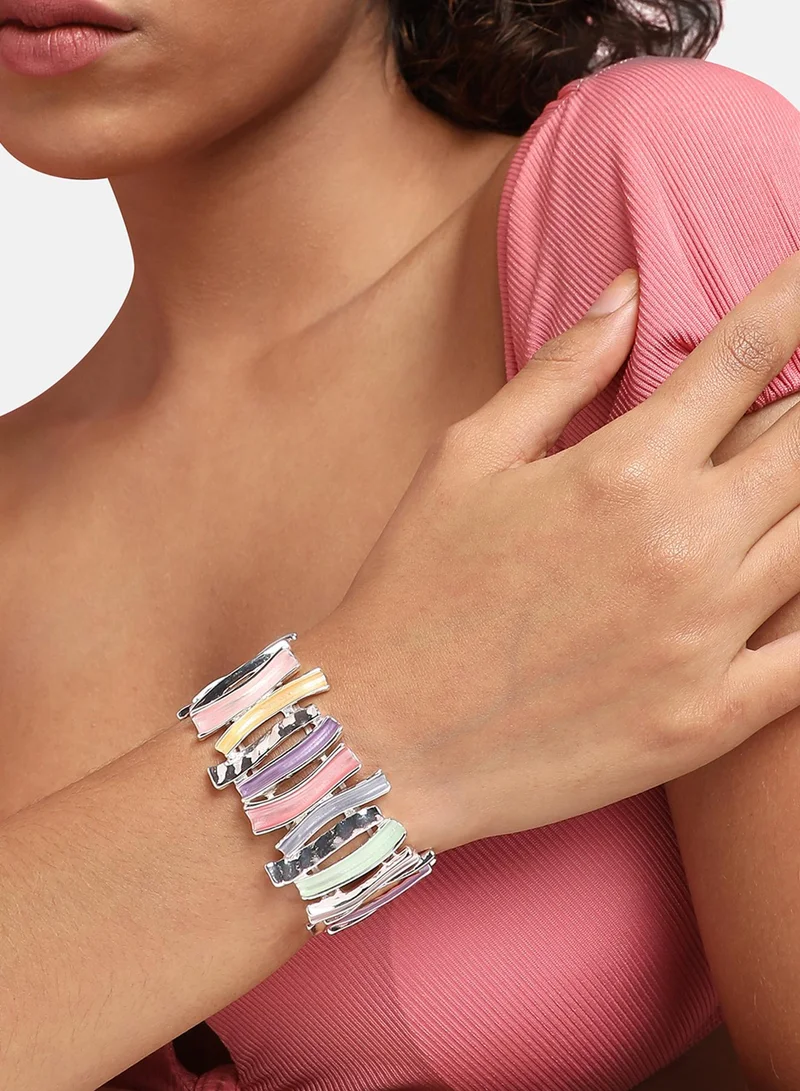 SOHI Metallic Chunky Artificial Bracelet Jewellery