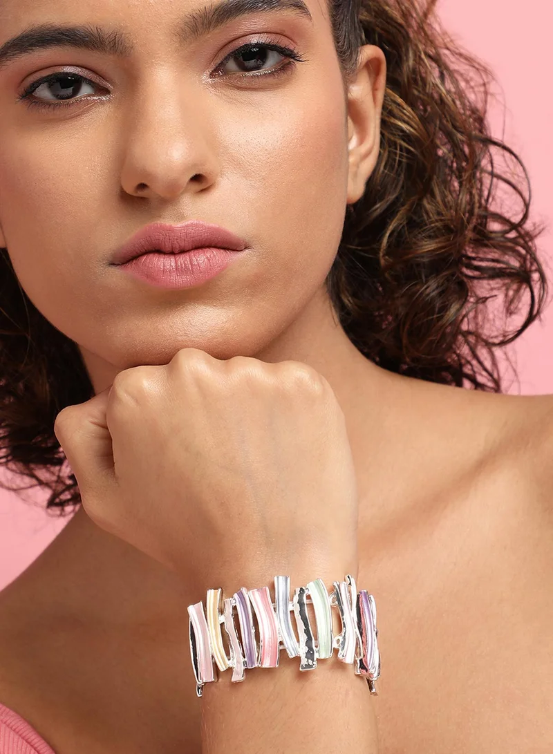 SOHI Metallic Chunky Artificial Bracelet Jewellery