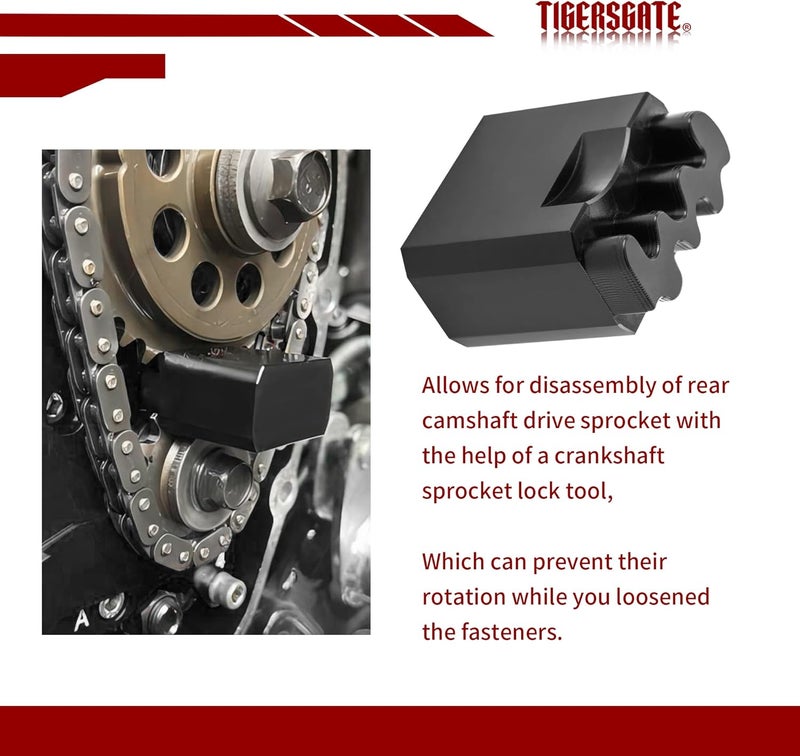 TIGERSGATE Cam Crank Shaft Locking Tool for Harley 2017-UP Milwaukee 8 (M8) Engine - Image 5