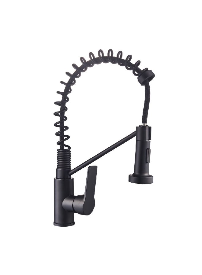 DIME Durable Modern Design Matte Finish Pull-Out Kitchen Mixer Black 37 x 8 x 63 cm DM-70110B