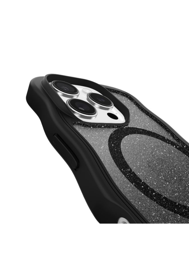 كايس مايت حافظة كيت سبيد ماغسيف المتموجة لهاتف آيفون 16 برو 6.3 بوصة 2024 | حماية من السقوط حتى 12 قدم، تصميم متموج مع جوانب ناعمة سهلة الإمساك، حواف مرتفعة، حافظة عصرية، شحن لاسلكي - ليالي الليل - Image 5