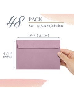 MATICAN A4 Envelopes 48Pack Colored Envelopes 4X6 Envelopes For Invitations Pastel Colored Envelopes A4 4 1/4 X 6 1/4 Inches 6 Muted Pastel Colors  - Image 4