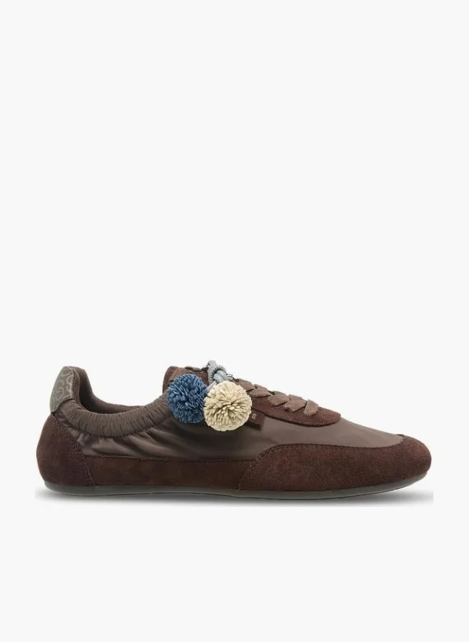 Celeste Women Pom-Pom Detail Ankle Sneakers