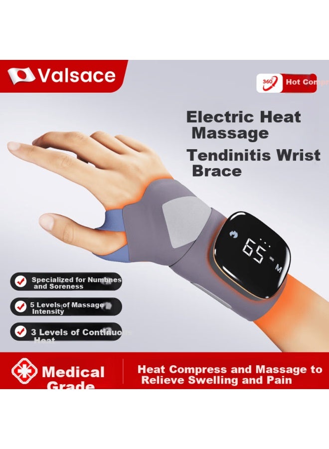 Valsace Medical Grade Electric Heating Wrist Brace For Tendonitis Pain Relief Warm Hand Wrist Heat Therapy Massage For Mom's Hand - Image 1