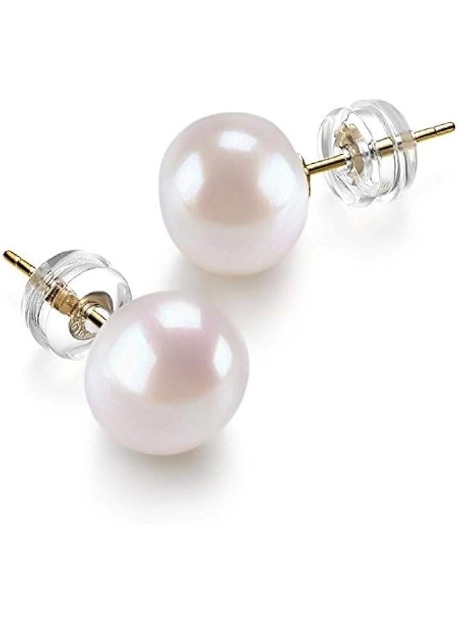 PAVOI 14K Gold AAA+ Handpicked White Freshwater Cultured Pearl Earrings Studs - Image 3