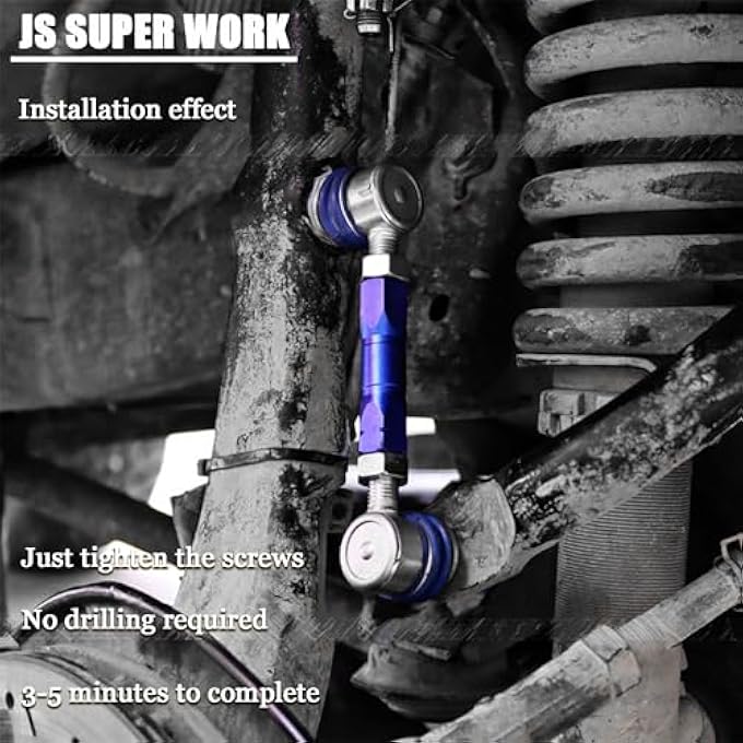 JS SUPER WORK Adjustable Sway Bar LinkFront Stabilizer Bar Link Kit Fit For T0Y0Ta Fj CruiserFortunerHiluxLand Cruiser Prado12Mm Ball Joint Link - Image 5