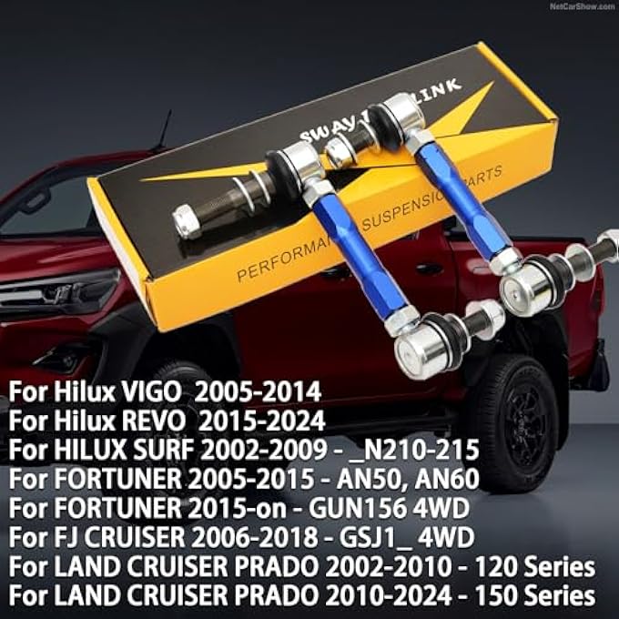 JS SUPER WORK Adjustable Sway Bar LinkFront Stabilizer Bar Link Kit Fit For T0Y0Ta Fj CruiserFortunerHiluxLand Cruiser Prado12Mm Ball Joint Link - Image 4
