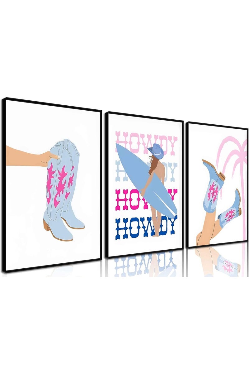 Djmwtb Blue Cowgirl Wall Art Set of 3 (Blue Cowgirl, 16"x24" Poster) - Image 1