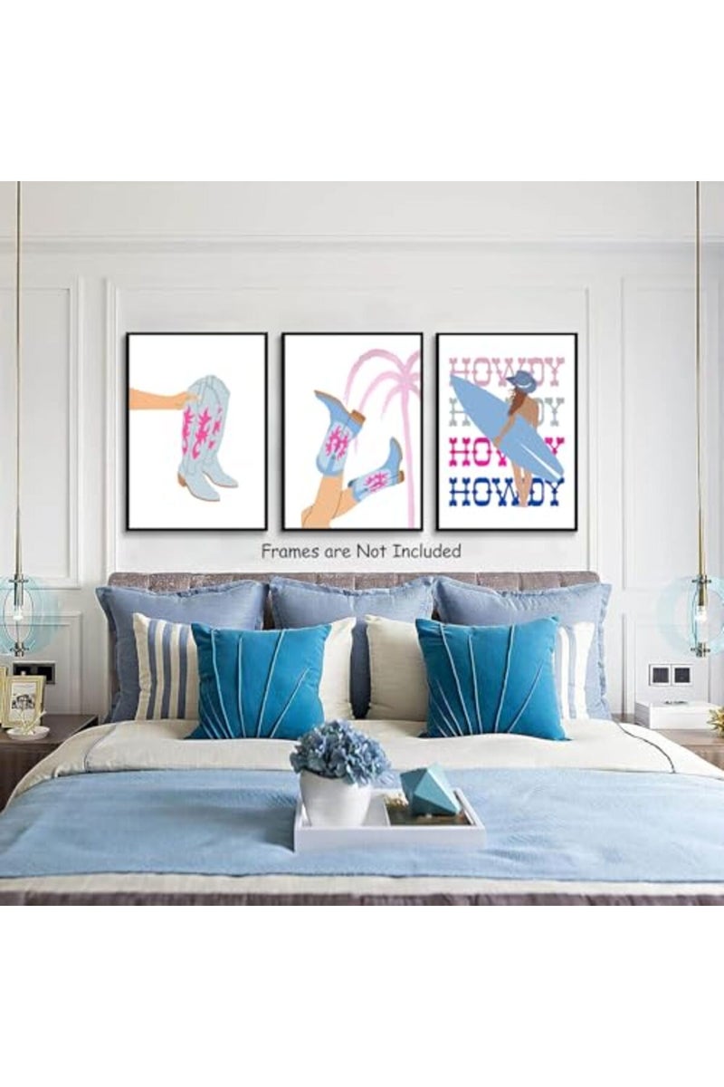 Djmwtb Blue Cowgirl Wall Art Set of 3 (Blue Cowgirl, 16"x24" Poster) - Image 5