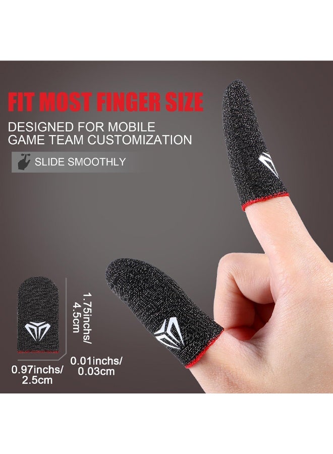 6 Pieces Gaming Finger Sleeves Anti Sweat Gaming Thumb Sleeve Silver Fiber Thin Mobile Finger Protectors Smooth Feel Gamer Gloves Accessories for Most Touchscreen Devices Tablet Phone - Image 2