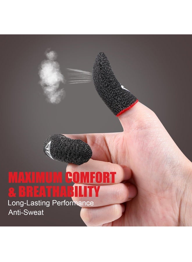 6 Pieces Gaming Finger Sleeves Anti Sweat Gaming Thumb Sleeve Silver Fiber Thin Mobile Finger Protectors Smooth Feel Gamer Gloves Accessories for Most Touchscreen Devices Tablet Phone - Image 5