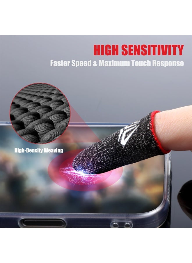 6 Pieces Gaming Finger Sleeves Anti Sweat Gaming Thumb Sleeve Silver Fiber Thin Mobile Finger Protectors Smooth Feel Gamer Gloves Accessories for Most Touchscreen Devices Tablet Phone - Image 3