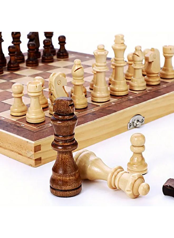 Standard Wooden Chess Set 11 42 Inch Folding Board With Flocking Bottom - Image 5