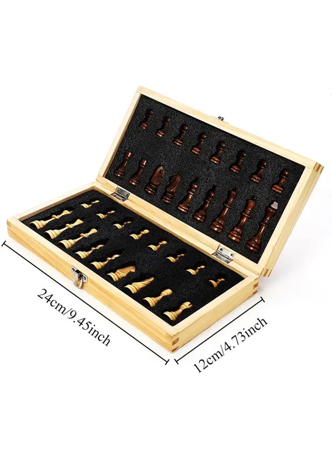 Standard Wooden Chess Set 11 42 Inch Folding Board With Flocking Bottom - Image 2