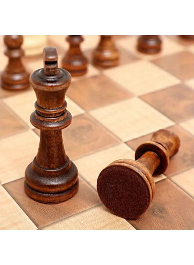 Standard Wooden Chess Set 11 42 Inch Folding Board With Flocking Bottom - Image 4