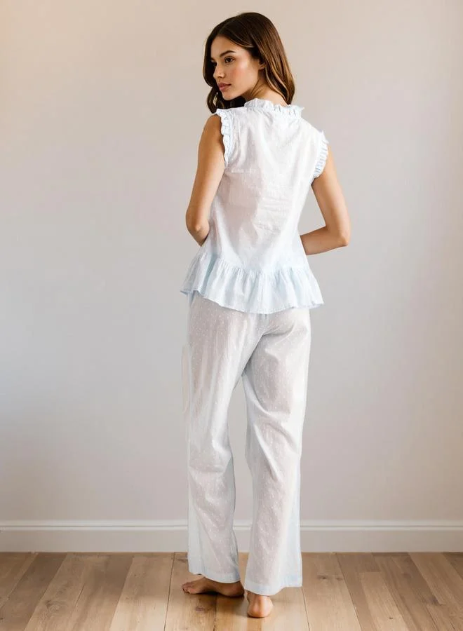 Splash FAV Swiss Dot Print Cotton Pyjama Set