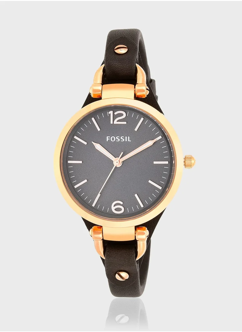 FOSSIL Georgia Smoke Leather Watch