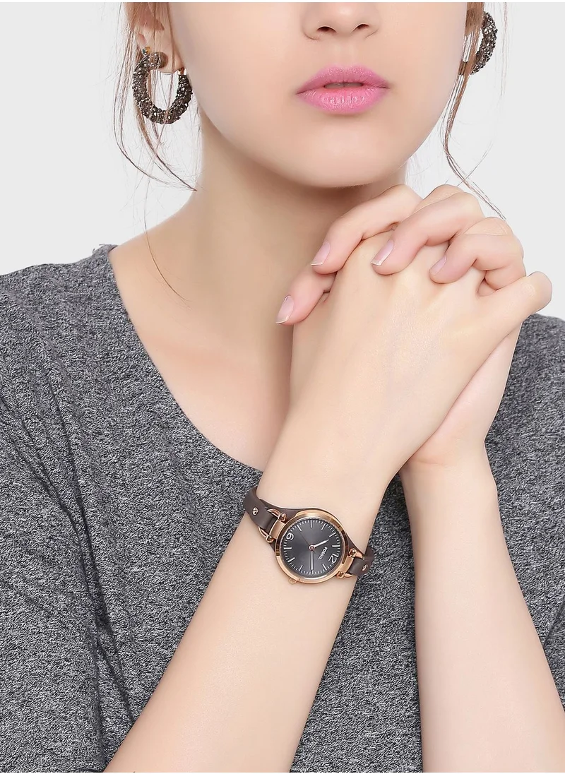 FOSSIL Georgia Smoke Leather Watch